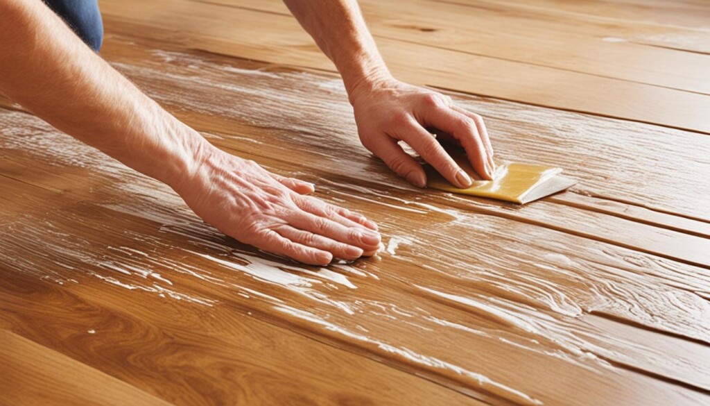 Waxing a wooden floor